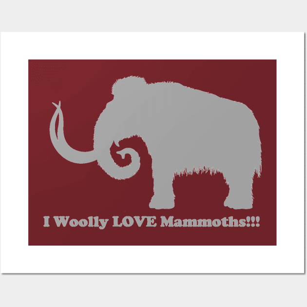 I Woolly LOVE Mammoths Front Design Light Wall Art by dabblersoutpost